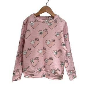 CAROLINE BOSMANS pink “peace maker” lightweight sweatshirt - size 8 (fits 6)